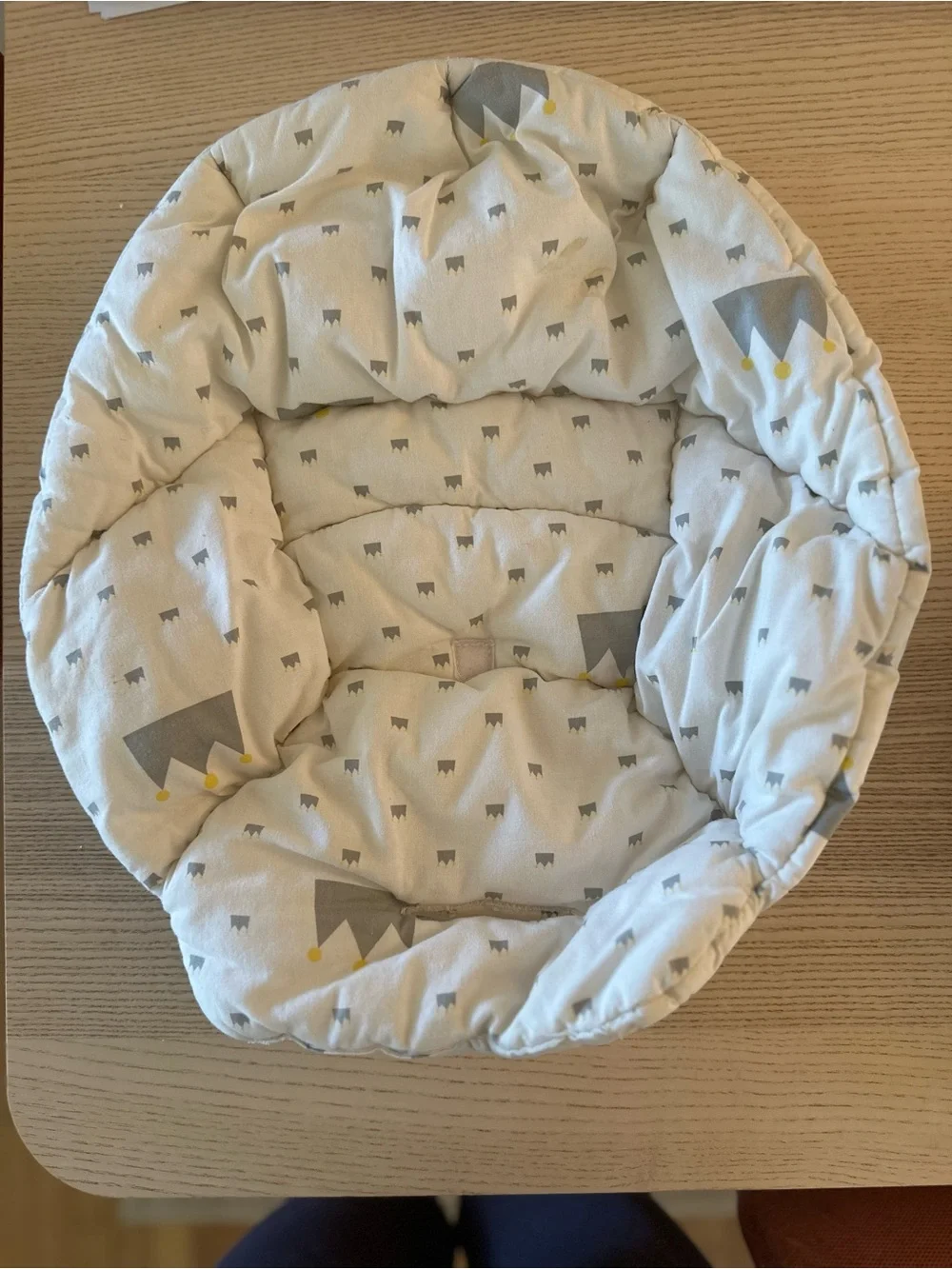 Kids High Chair Insert Cushion in Cream with Gray Accents